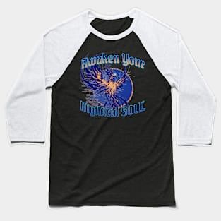 Awaken Your Mythical Soul Blue Phoenix Baseball T-Shirt